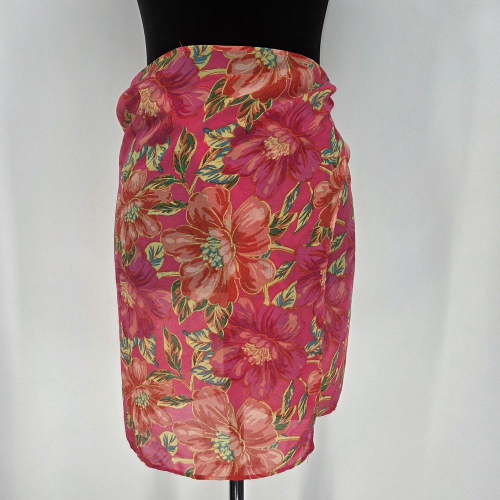 Beach Riot Sarong‎ Wrap Tropical Peony Pink Floral One Size Swimsuit Coverup